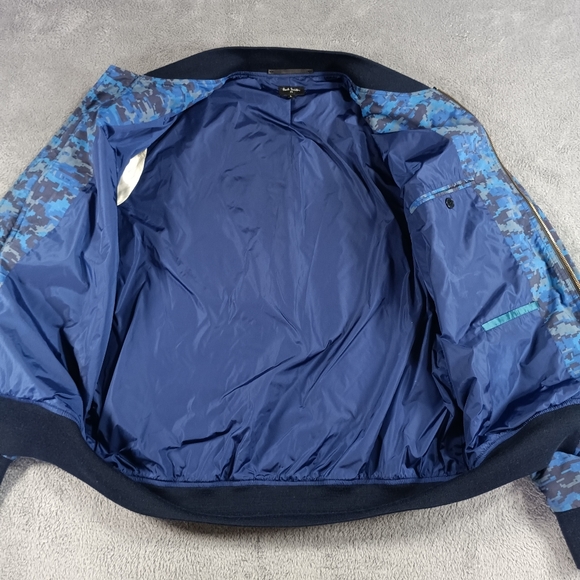 Paul Smith Bomber Jacket Blue Camo Mens Large - Picture 13 of 13